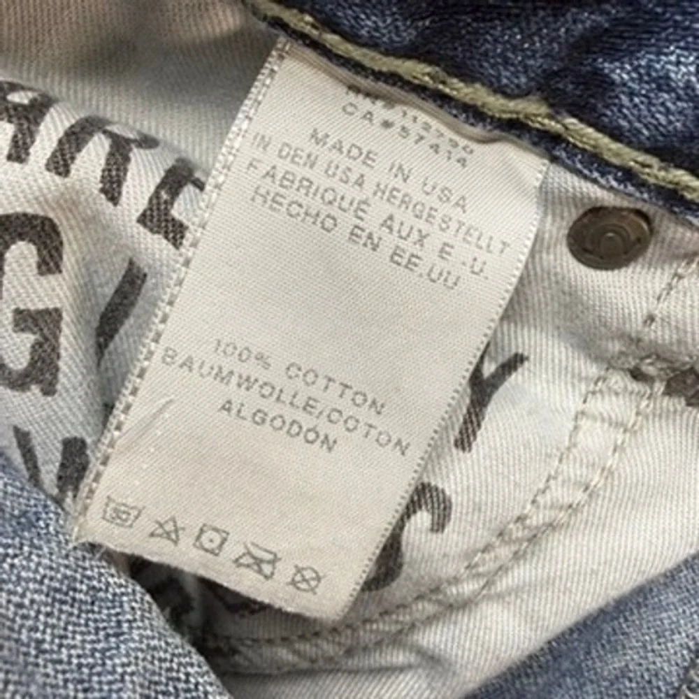True Religion Jeans Mens 36 Blue Ricky Relaxed Straight Distressed‎ Denim USA